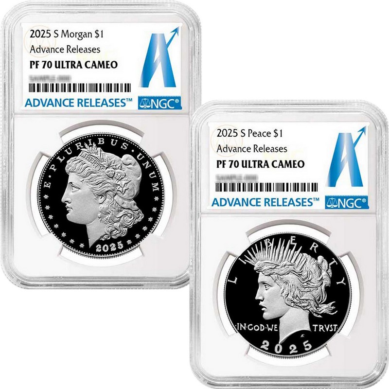 2025 S PF Morgan and Peace Silver Set NGC PF70 UC AR | The Coin Vault