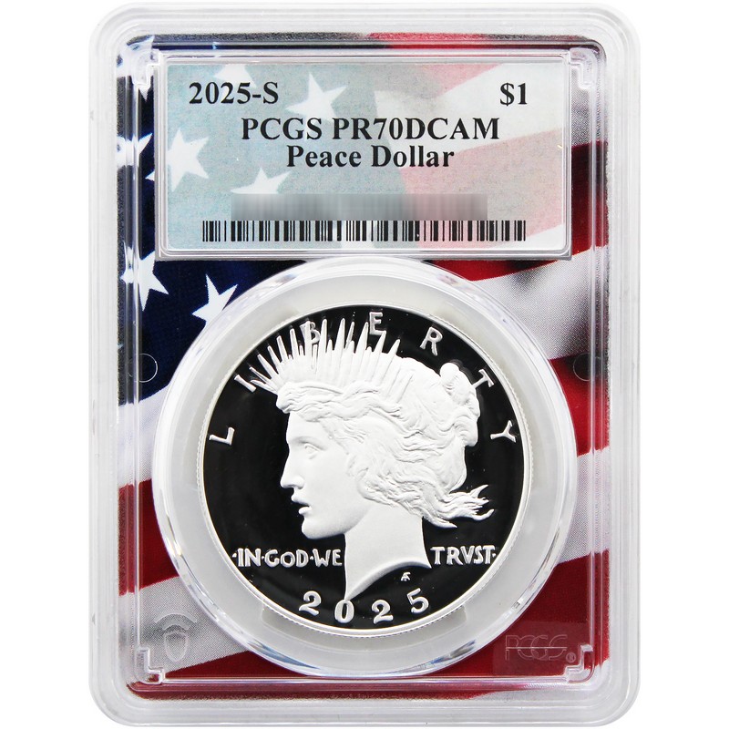 2025 PF Morgan & Peace PCGS PR70 Picture Frame | The Coin Vault