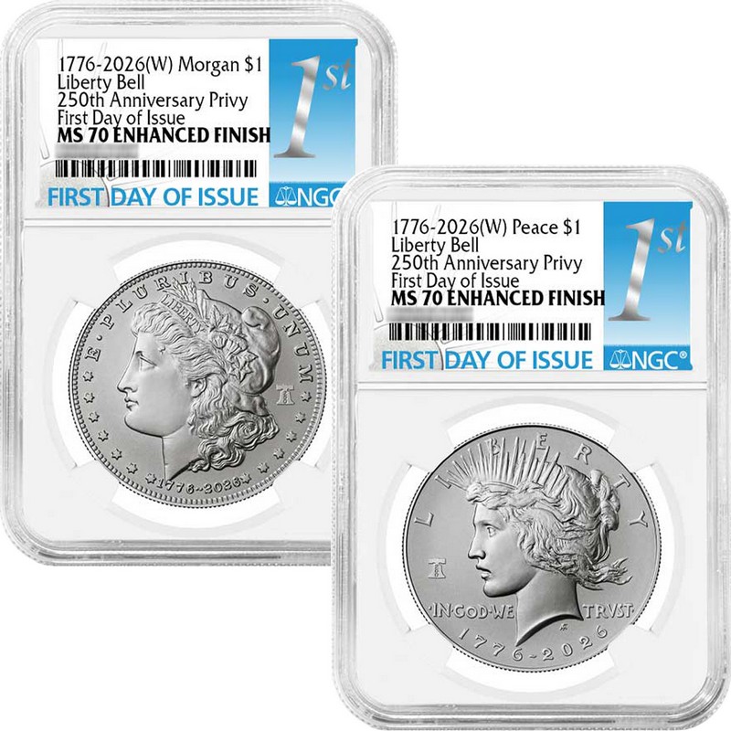 2026(W) En UNC Morgan/Peace Bell Privy NGC MS70FDI 1st | The Coin