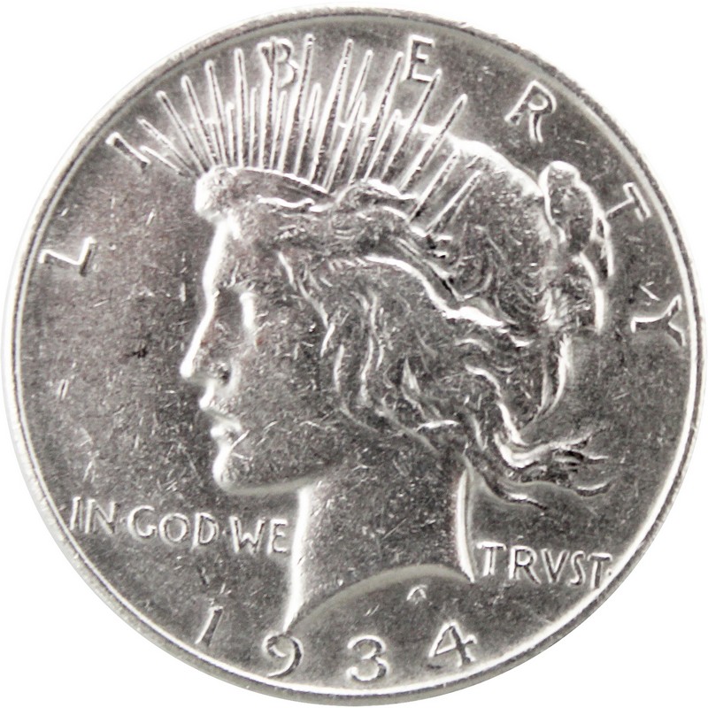 切手。USA 37セント。 1934 D Peace Dollar XF/AU Condition | The Coin Vault