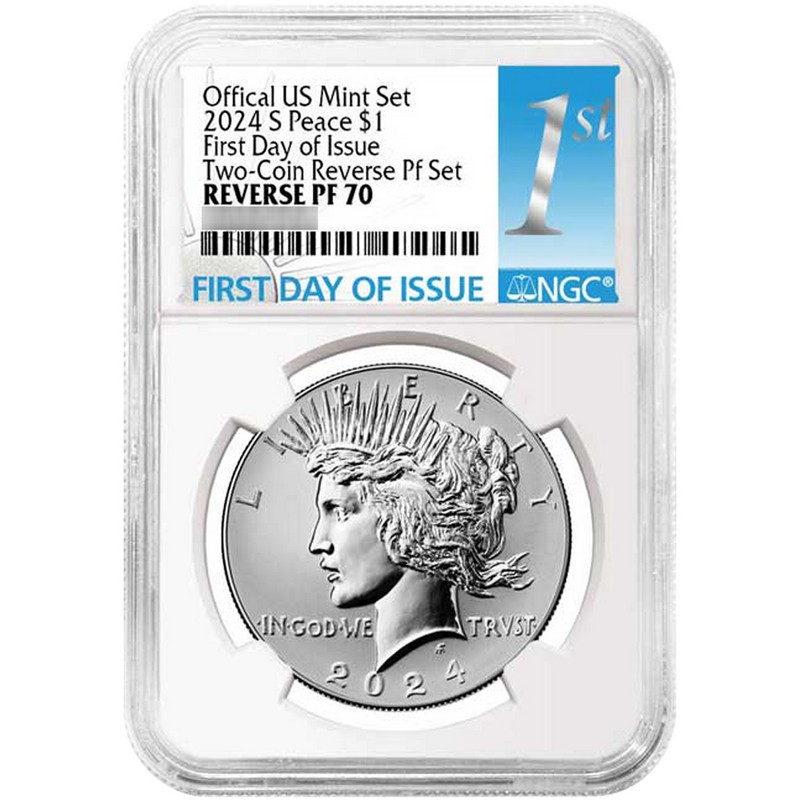 2024 S Reverse Proof Morgan & Peace Silver Dollar Set NGC PF70 FDI