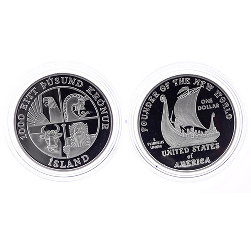 2000 Proof Leif Ericson Silver Dollar Set OGP | TCV