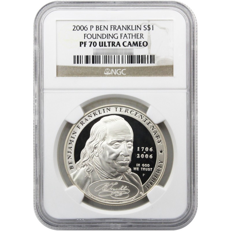 2006 Franklin Founding Father Commem NGC PF70 UC | The Coin Vault