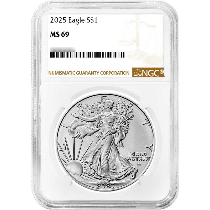 【新品半額以下‼️】EQWEL LB40 ENGLISH 1 2025年最新版 2025 Silver Eagle NGC MS69 Brown Label | The Coin Vault