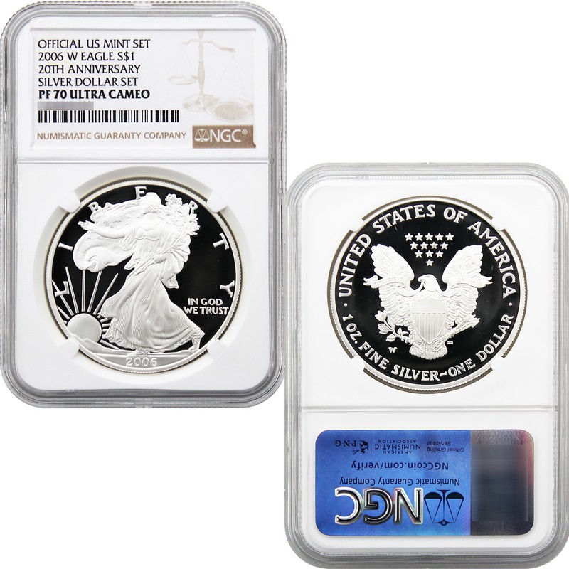 2006 20th Anniversary Silver Eagle Set NGC 70 Brown Label | The 2006 20th Anniversary Silver Eagle Set NGC 70 Brown Label | The