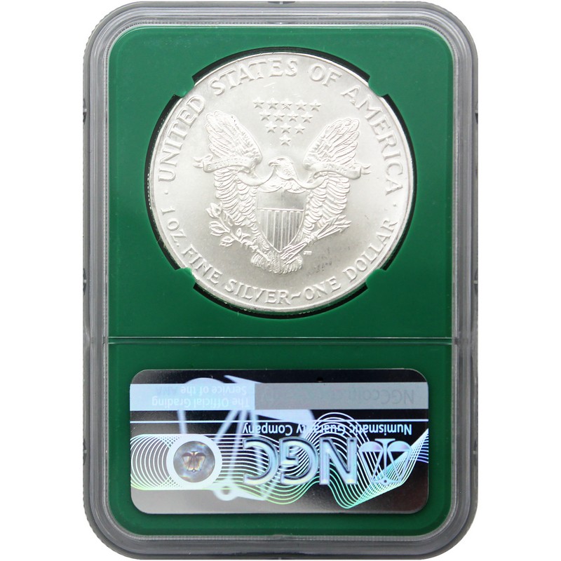 1987 Silver Eagle NGC MS69 Green Core | The Coin Vault