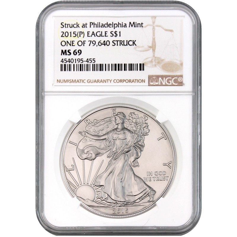 2015 SILVER EAGLE 1-OZ DOLLAR NGC MAC MS-69 PQ MAC SPOTLESS *