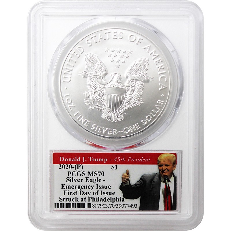 品質保証書付】 アンティークコイン NGC PCGS 2020 (P) SILVER EAGLE NGC MS70 EMERGENCY ISSUE STRUCK AT PHILADELPHIA TRUMP brasband.com.br