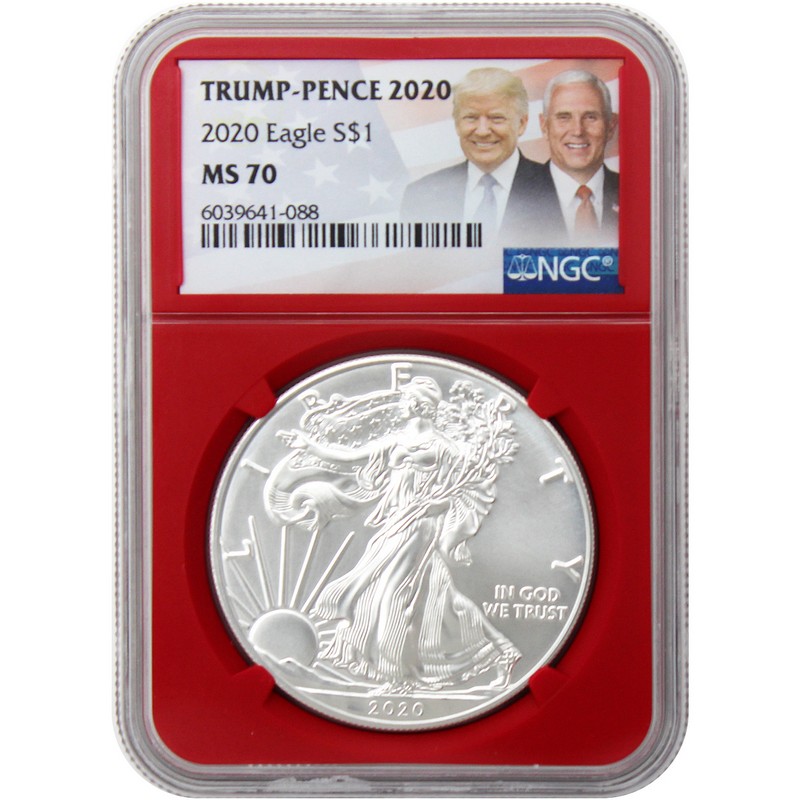 希少！イーグル銀貨 トランプ大統領 2020 PCGS MS70
