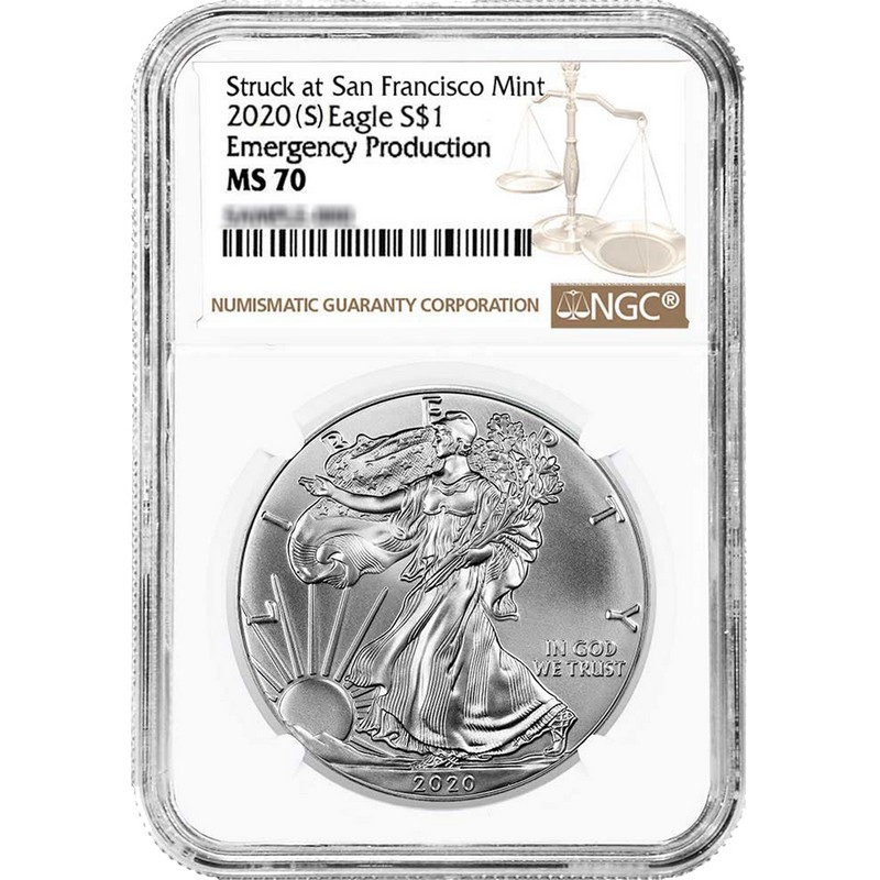 2020 $1 Silver Eagle San Francisco Mint Emergency Production NGC MS69 ER S