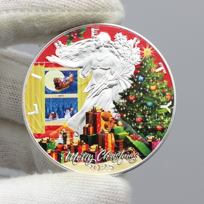 2025 Silver Eagle Colorized Merry Christmas Edition | The Coin Vault