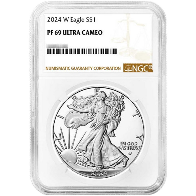 2024W Silver Eagle NGC PF69 Brown Label | The Coin Vault