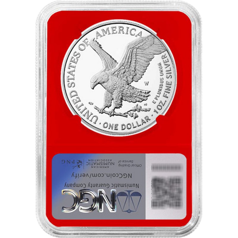 2024 W Red/White/Blue Silver Eagle Set NGC PF70 FDI | The Coin Vault
