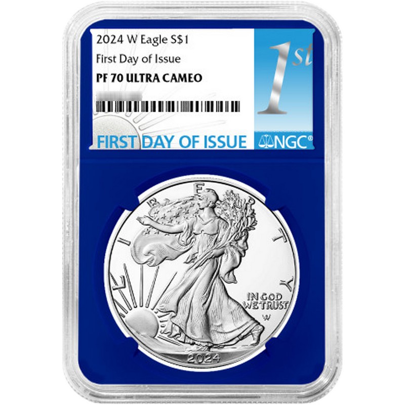 2024 W Red/White/Blue Silver Eagle Set NGC PF70 FDI | The Coin Vault