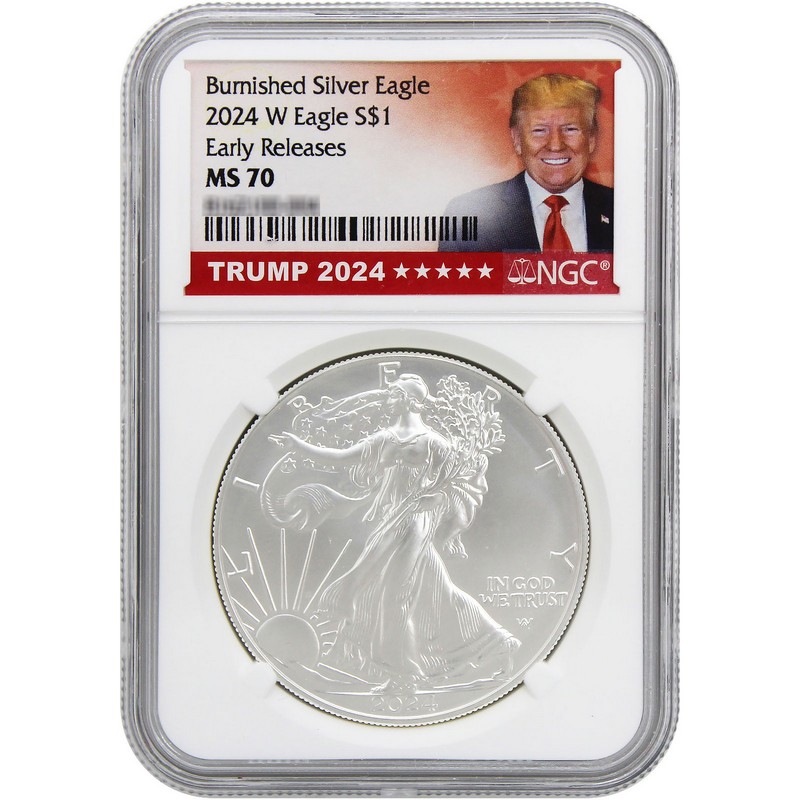 2024 W Burnished SAE NGC MS70 ER Trump 2024 Label | The Coin Vault