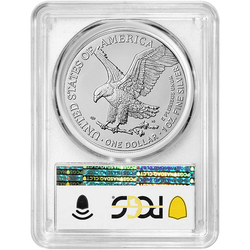 2025 Silver Eagle PCGS MS70 Blue Label | The Coin Vault