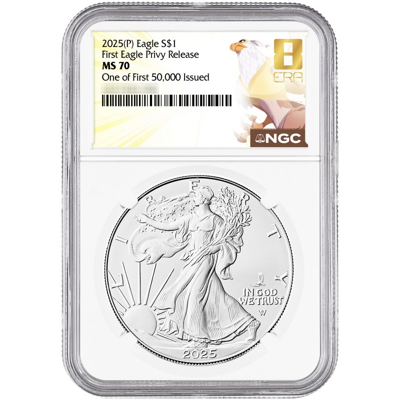 2025 (P) Silver Eagle First Eagle Privy Release NGC MS70 One