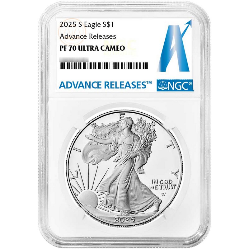 2025 S Proof Silver Eagle NGC PF70 UC AR | The Coin Vault