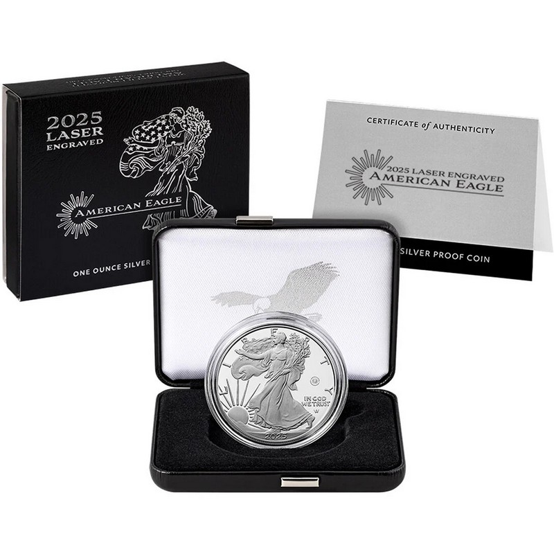 2025 W Proof Silver Eagle Laser Engraved Privy OGP | The Coin Vault