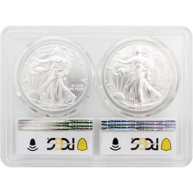 2021 Transitional Silver Eagle 2-Coin Set (Final Type 1 & First
