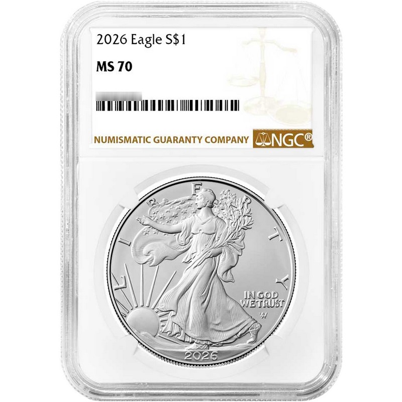 2026 Silver Eagle NGC MS70 Brown Label | The Coin Vault