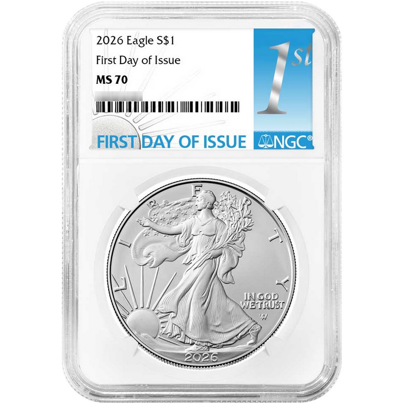 2026 Silver Eagle NGC MS70 FDI 1st Label | The Coin Vault 2026 Silver Eagle NGC MS70 FDI 1st Label | The Coin Vault