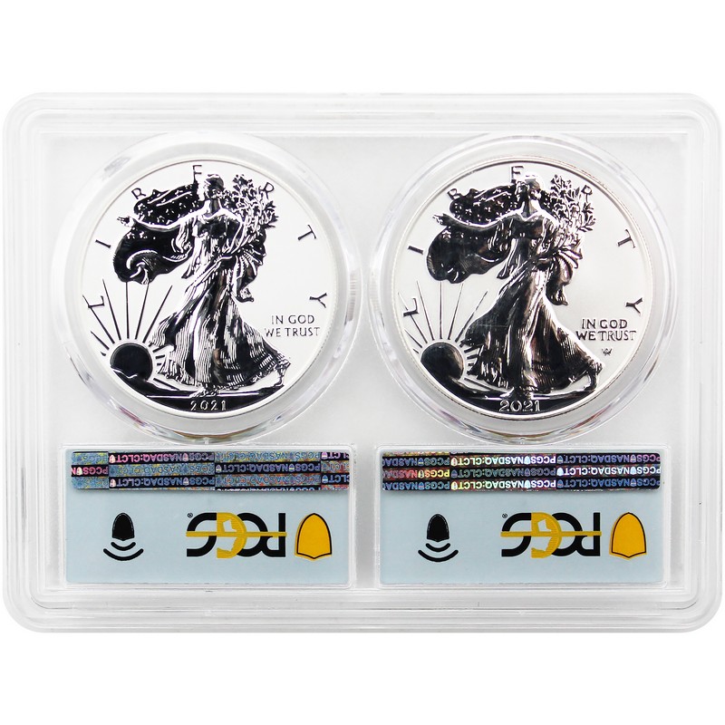 2021 Rev PF SAE 2-Coin Set PCGS PR70 FS MH Flag Label | The Coin Vault