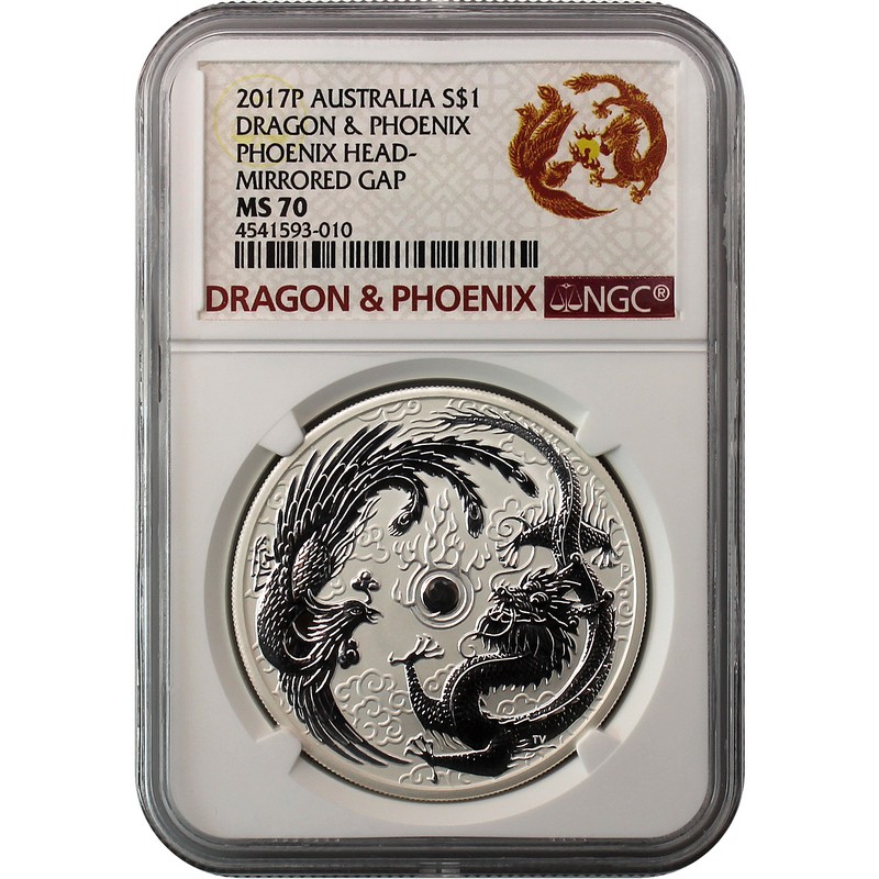 2017 AUS 1 oz Silver Dragon /& Phoenix MS-69 NGC Mint Error SKU#181433