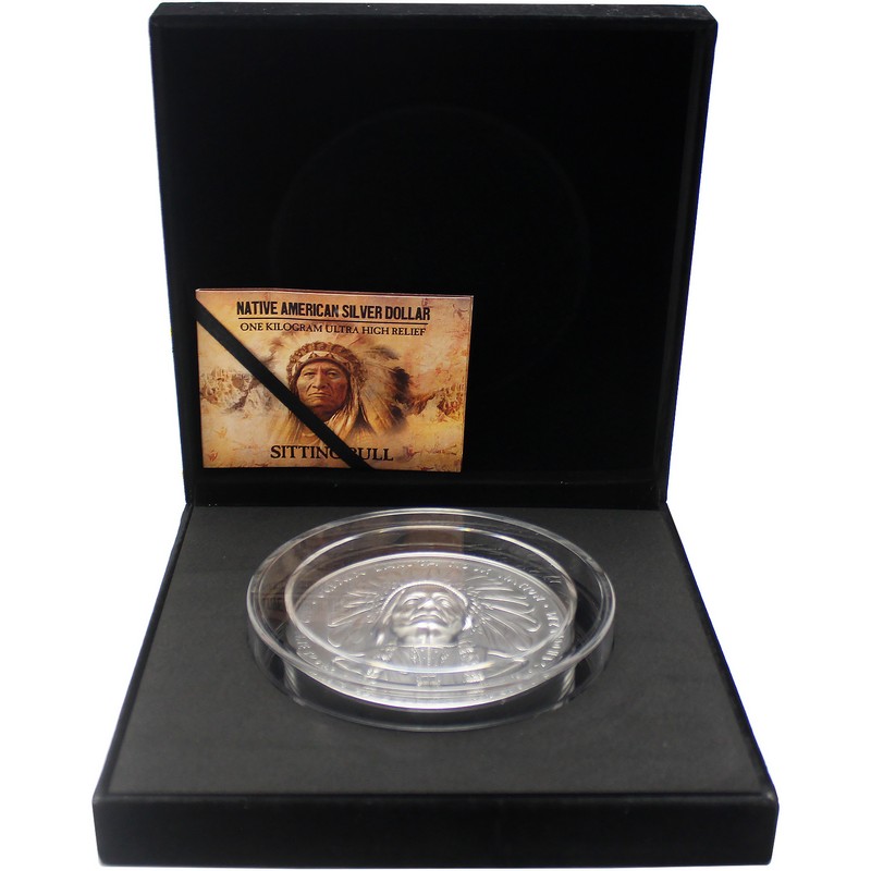 2023 Kilo Silver Antiqued Sitting Bull BU Coin | TCV