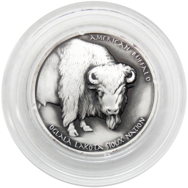 2024 $1 Oglala NA Chief Series 1oz Ant. Silver Red Cloud BU OGP