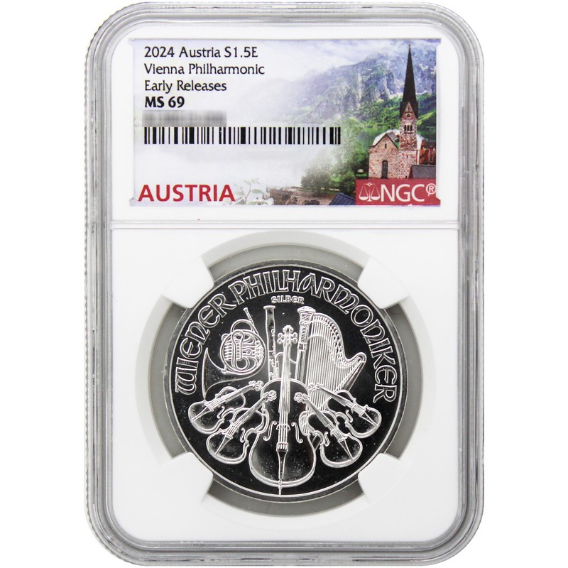 2024 Philharmonic Silver 1oz NGC MS69 ER | The Coin Vault