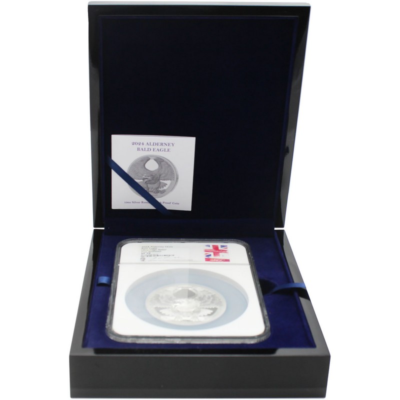 2024 PF 10oz Roman Fin. Sil UHR Bald Eagle NGC SP70FR | The Coin Vault