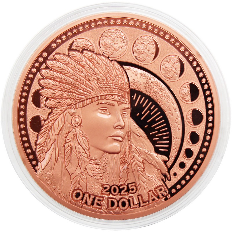2025 $1 Mesa Grande Sovereign Nation 5oz Copper Moon Goddess Hanwi