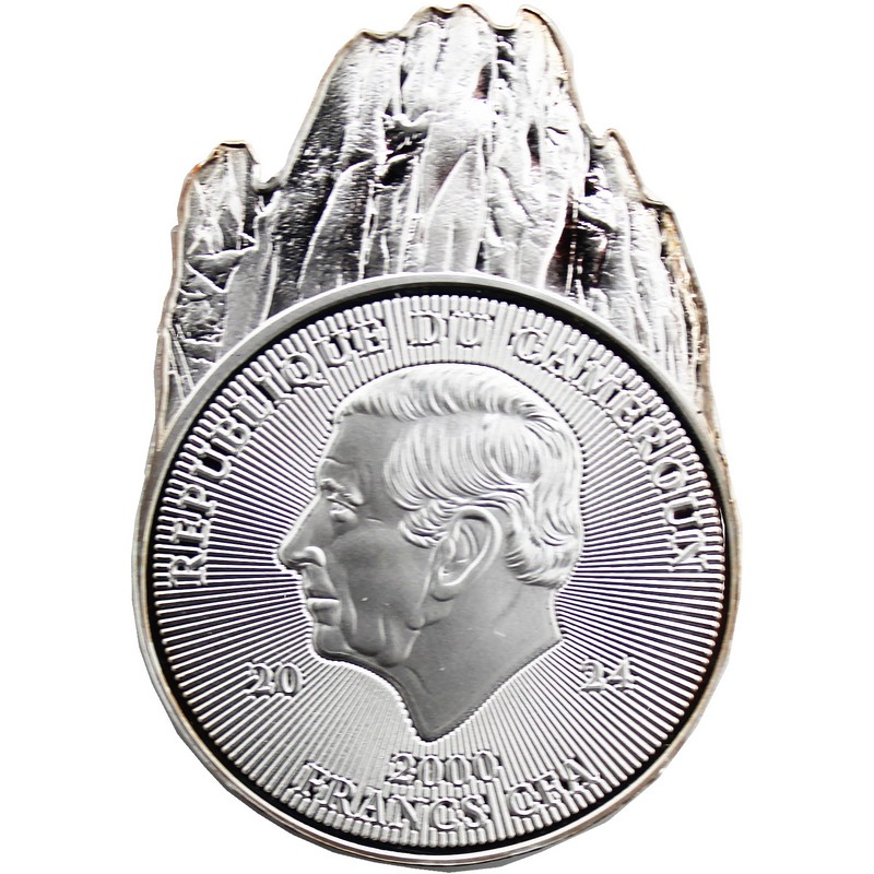 2024 2000 Francs Cameroon Wonders of Nature 1oz Silver Glacier