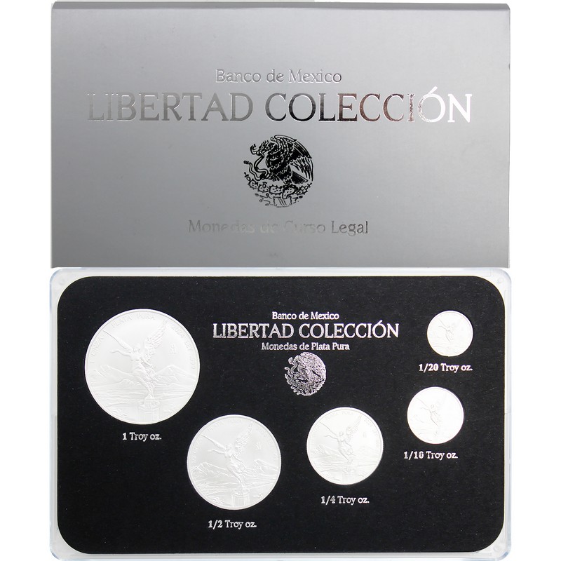 2024 Mexico Silver Libertad BU Set 5pc in Acrylic Holder | The