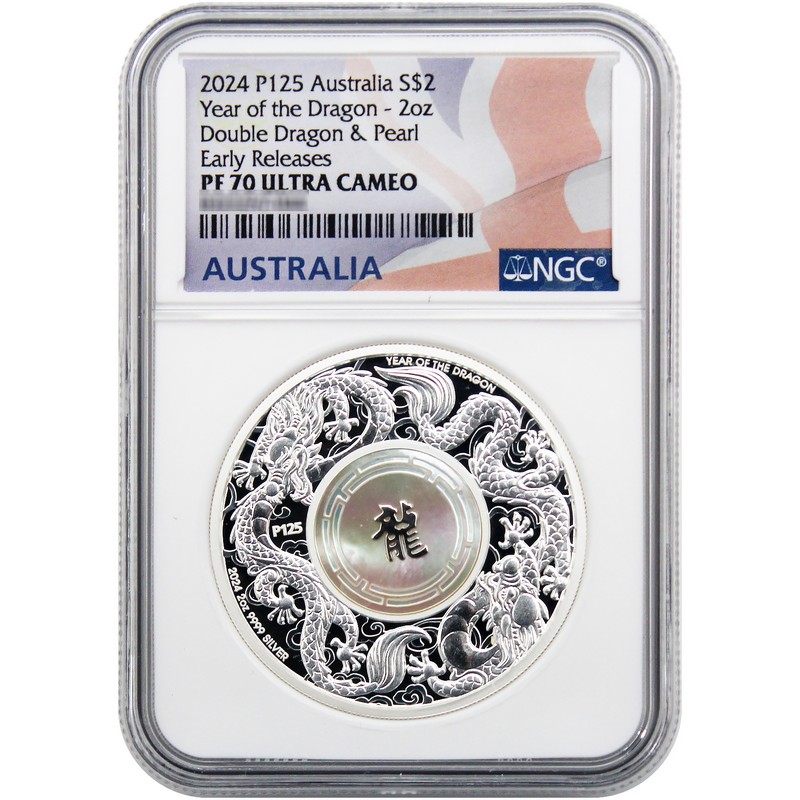 エルカザドール 沈没船 引揚品 財宝 2レアル 銀貨 NGC 希少品ピラーダラー 2024 P125 $2 Proof Australia Lunar Series 2oz Silver Year of the