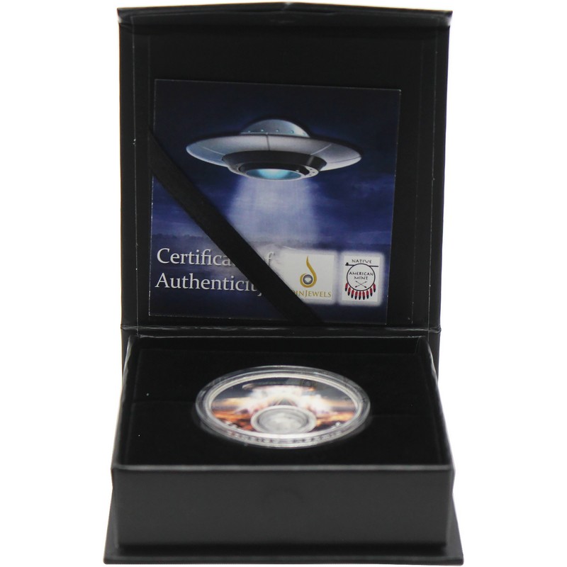 霹靂一閃　レア銀製品・受賞作品☆ガチョウ silver　　置物 2024 $1 Proof Mesa Grande 1oz Colorized Silver Built By Aliens