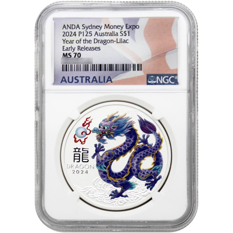 2024 P125 $1 Australia Lunar Series III 1oz Lilac Colorized