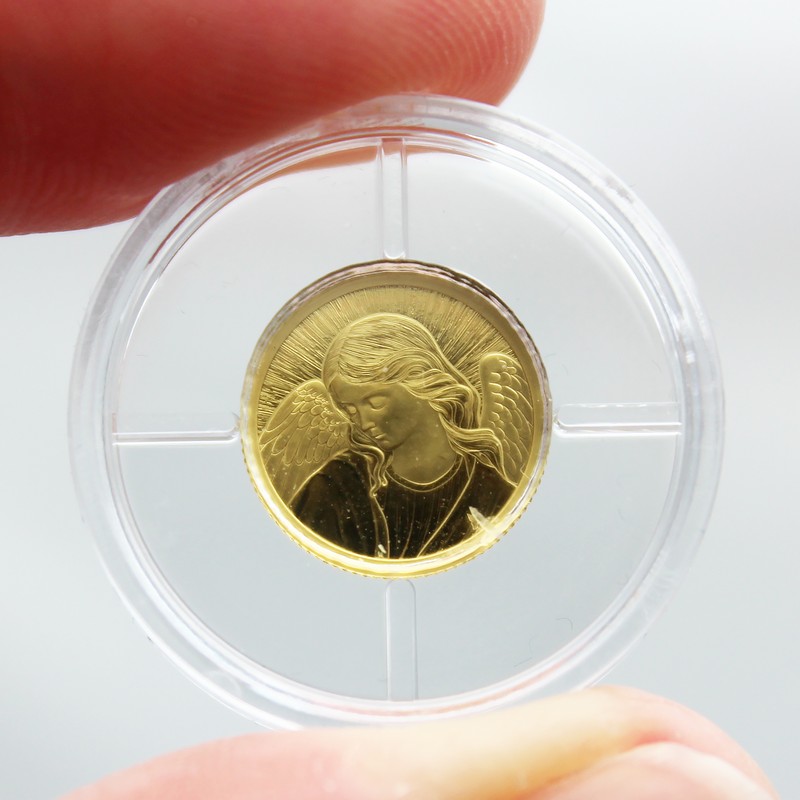 ★（4d）未開封 GOLDEN  20周年 2025 $25 Proof Liberia 1/200th oz Gold Guardian Angel Coin in OGP