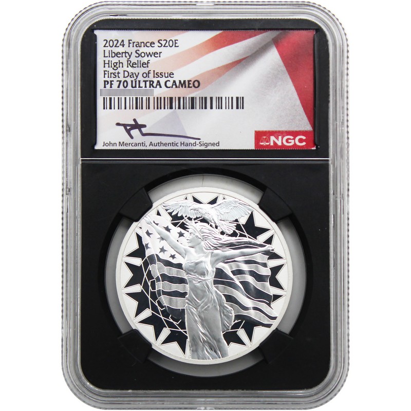 2024 20 Euro Proof France 1oz Silver Liberty and Sower NGC PF70 UC