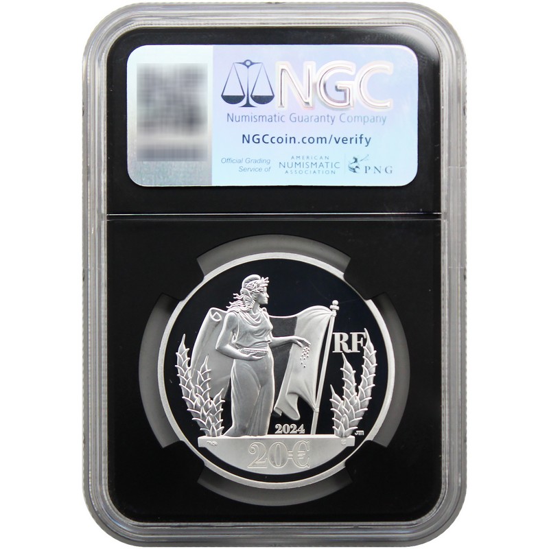 2024 20 Euro Proof France 1oz Silver Liberty and Sower NGC PF70 UC