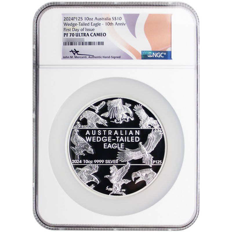 2024 P125 $10 Proof Australia 10oz Silver Wedge Tailed Eagle 10th