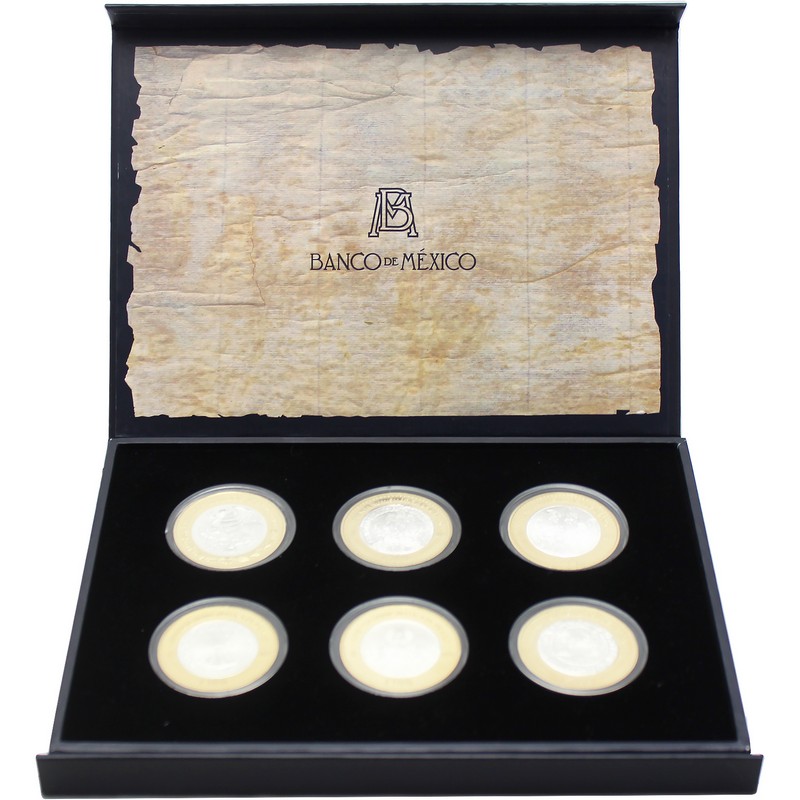 2013 Mexico Bi-Metallic Numismatic Heritage 6-Coin Set (Series III
