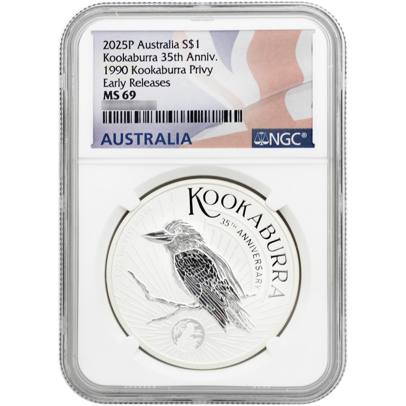 2025 P $1 Australia 1oz Silver Kookaburra 35th Anniversary 1990