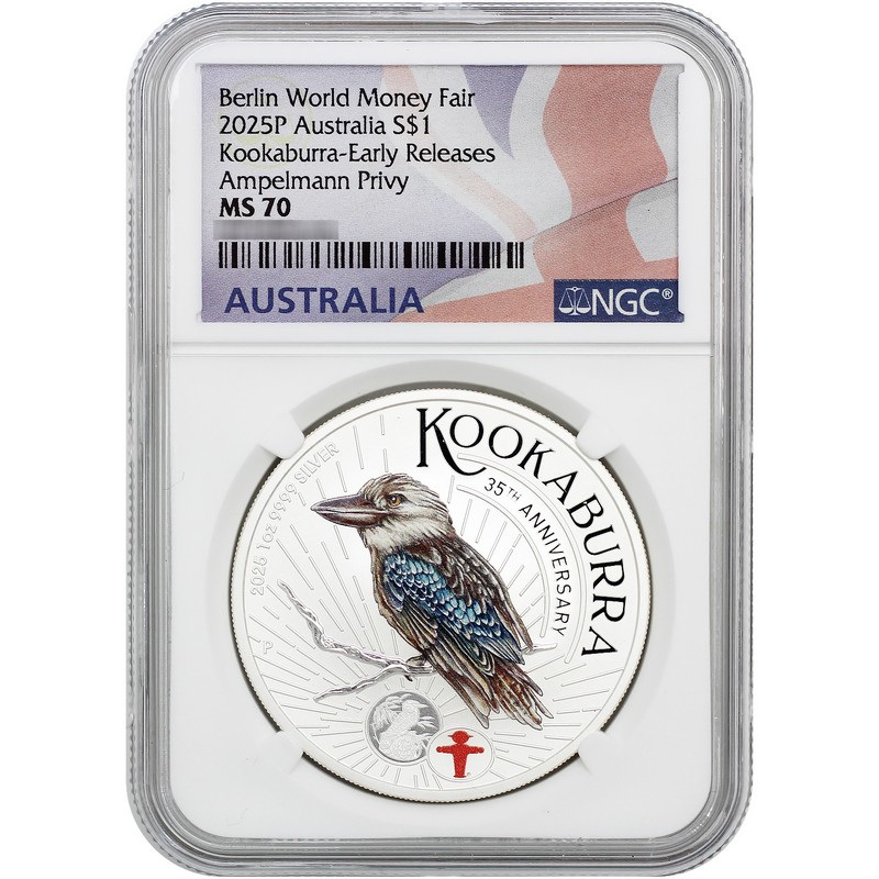 2025 P $1 Australia 1oz Colorized Silver 35th Anniversary