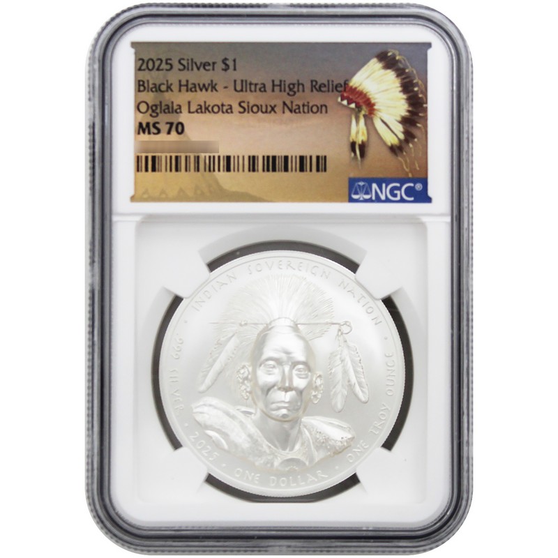 2025 Burn 1oz Sil UHR Blackhawk NGC MS70 NA Label | The Coin Vault 2025 Burn 1oz Sil UHR Blackhawk NGC MS70 NA Label | The Coin Vault