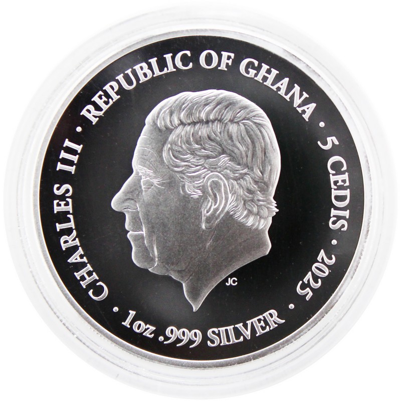 2025 5 Cedis Proof The Patron Saints 1oz Colorized Silver St