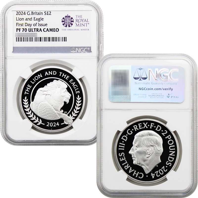10金製　ピンバッジ　イーグル　フォーエバー　forever 2024 Great Britain the Lion and the Eagle Silver Fractional Set