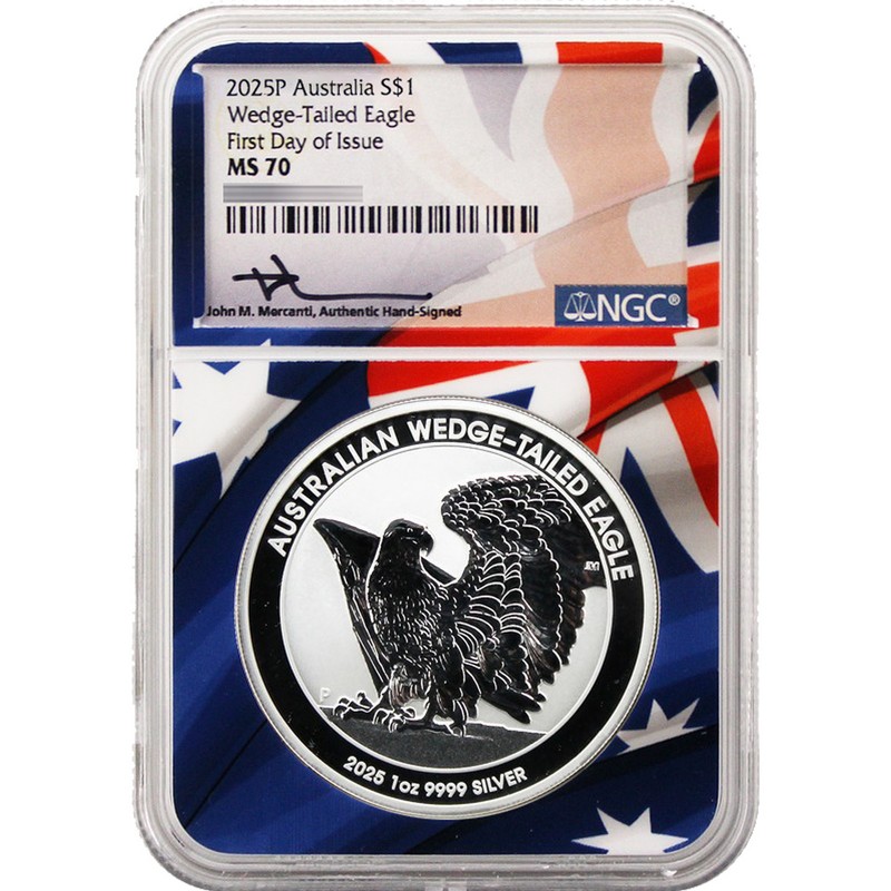 2025 P $1 Australia 1oz Silver Wedge Tailed Eagle NGC MS70