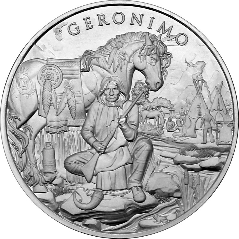 Geronimo Legendary Warriors 1oz Silver Medallion | The Coin Vault